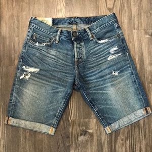 abercrombie & fitch ripped men’s jean shorts